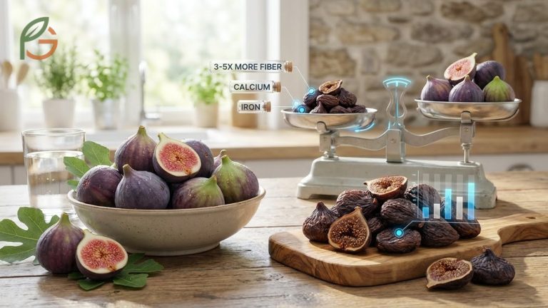 Dried figs good for you section highlighting concentrated minerals and fiber for digestive health.