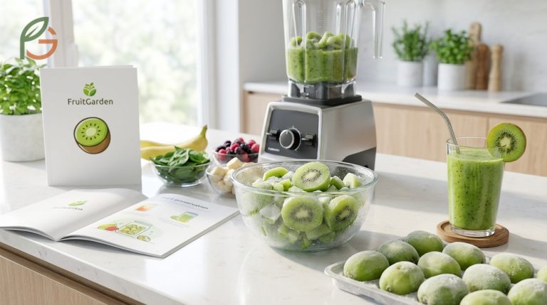 Can you freeze kiwi guide showing frozen slices retaining 95 percent of vitamin C for nutritious smoothies.