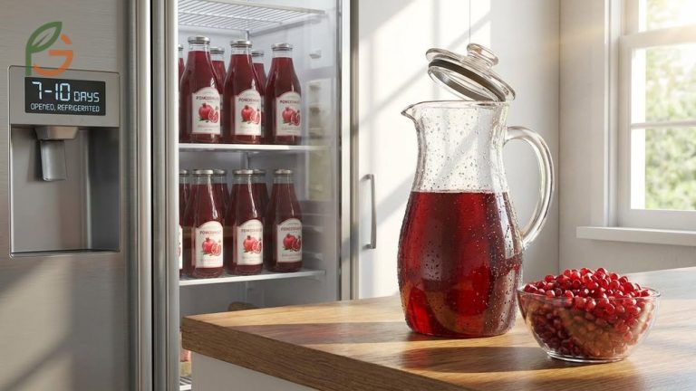 Does pomegranate juice go bad after 7 to 10 days when opened and stored in the refrigerator.