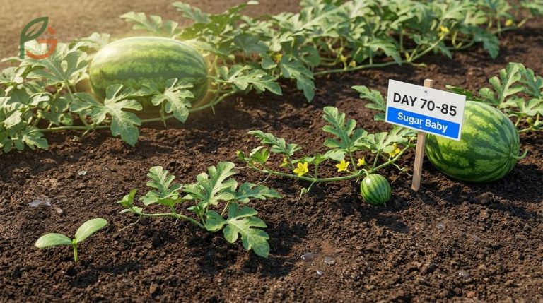 How long does watermelon take to grow varies from 70 days for small lunch box types to 85 days for giant heirloom varieties.
