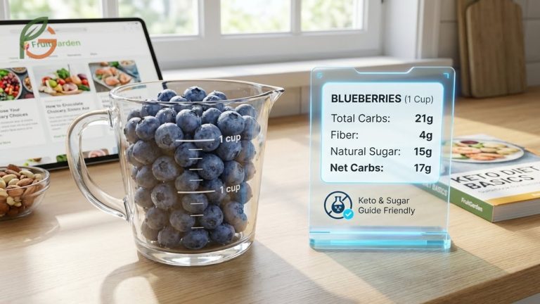 How many carbs in blueberries guide covers total carbohydrate counts and net carb calculations for keto diets.