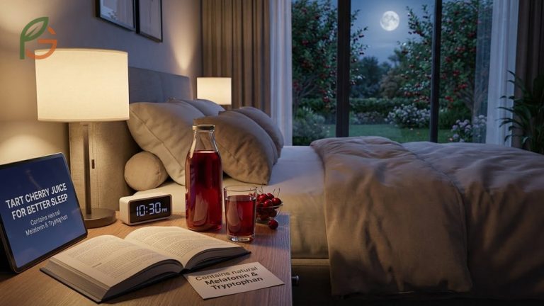Tart cherry juice for sleep effectiveness guide showing proper dosage and timing for better rest.