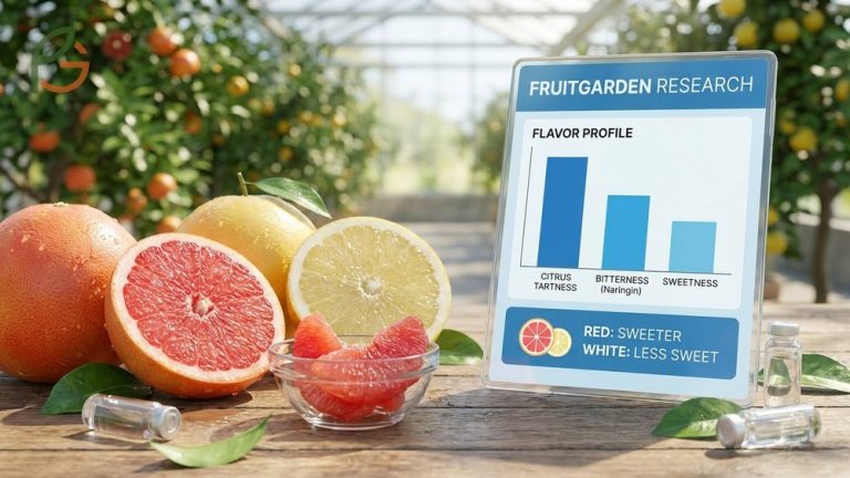 Grapefruit taste profile illustrating the transition from sharp acidity to sweet and bitter notes depending on the variety.