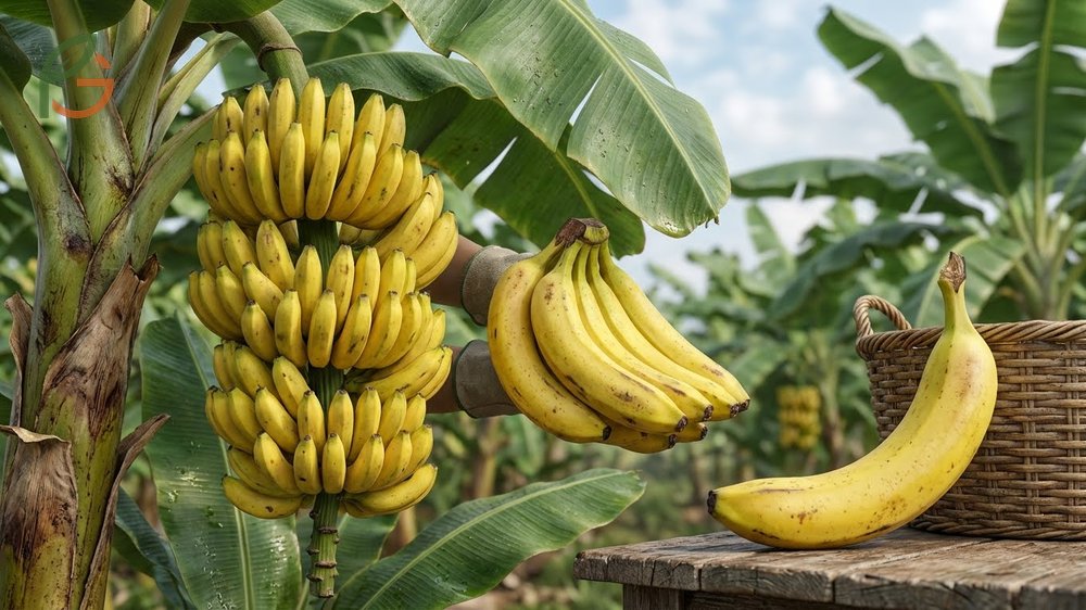 Banana terminology explained defining fingers hands and bunches weighing up to 110 pounds per plant.