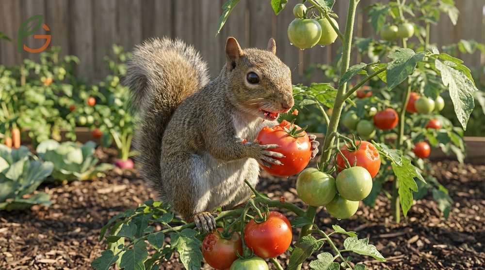 Do squirrels like tomato plants for their high water content and natural sugars during hot summer months.