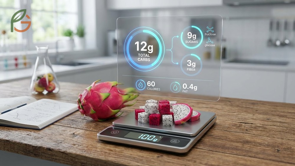 Dragon fruit carbs comprise 12 grams total carbohydrates with minimal fat content unlike keto staples.