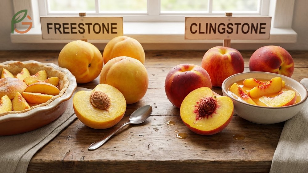 Freestone characteristics clingstone comparison listing size, firmness, and flavor intensity for each variety.