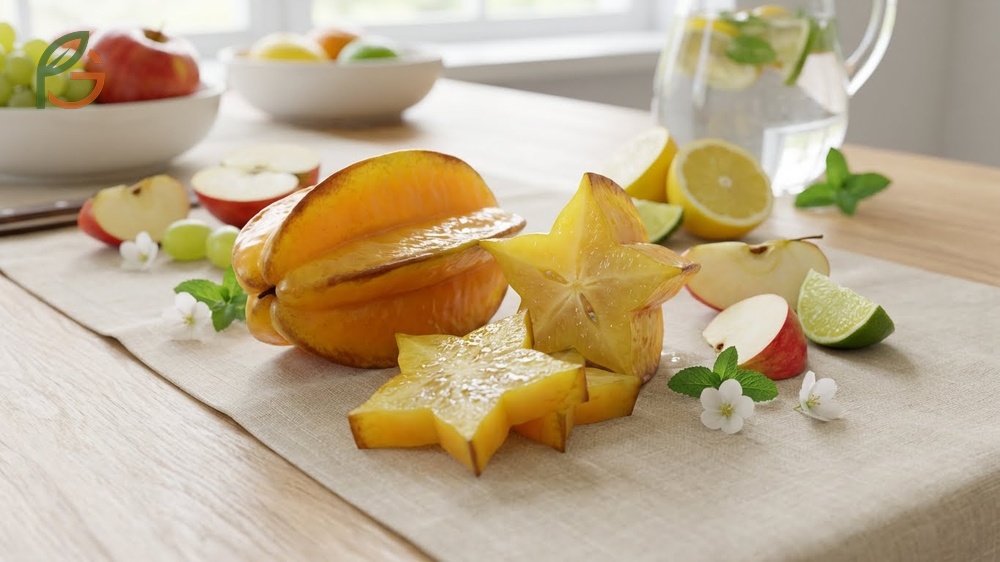 What does starfruit taste like described as a unique sweet tart blend of apple grape and citrus flavors.