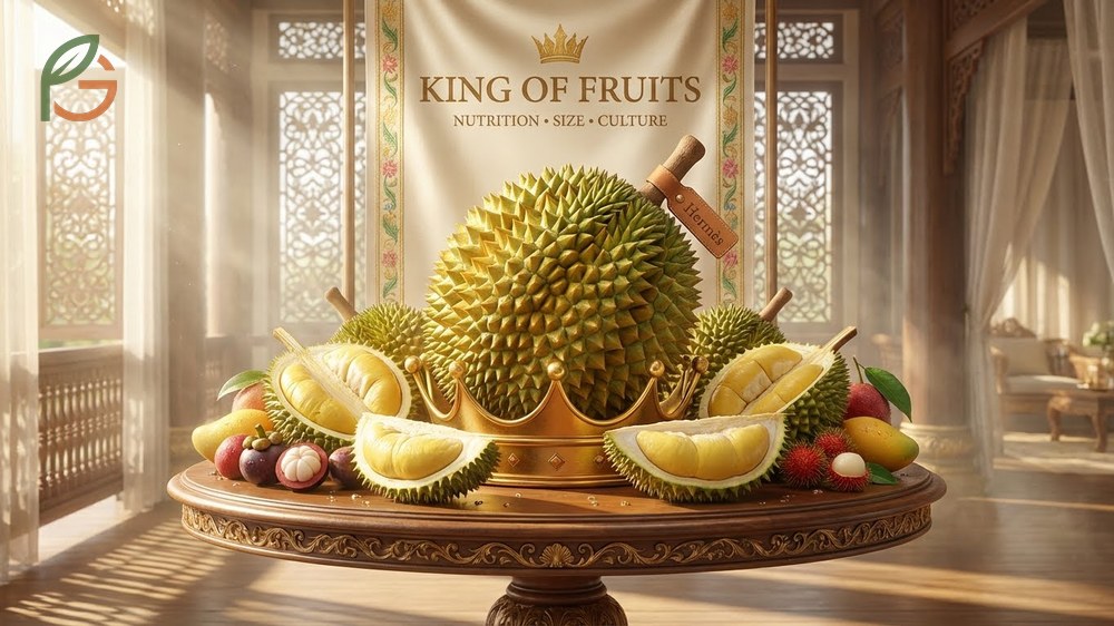 Why durian is called King of Fruits due to its superior nutritional profile and massive size compared to other tropical fruits.
