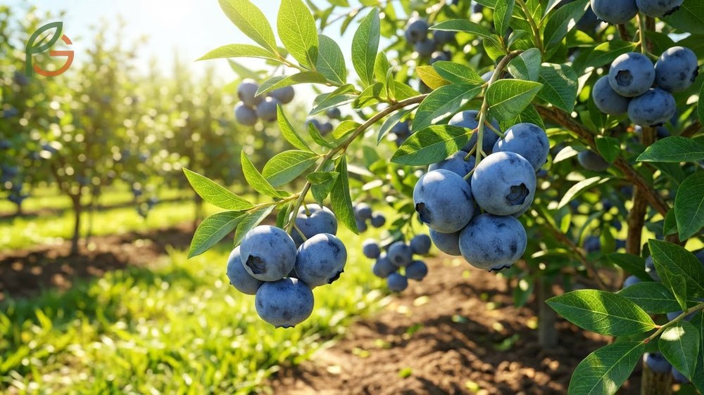 Where do blueberries grow climate needs including 6 to 8 hours of direct sunlight and specific winter chill hours.