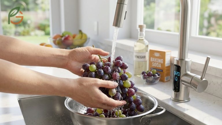 How to wash grapes effectively using cold running water to remove 98 percent of surface bacteria.