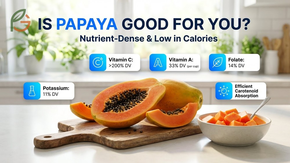 Vibrant papaya slices containing powerful antioxidants and digestive enzymes that support overall wellness and health.