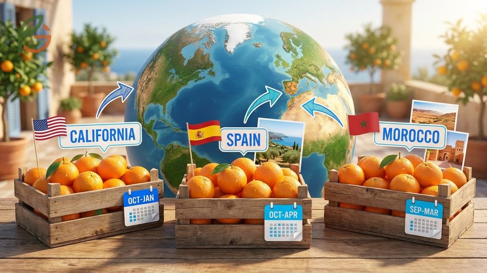 Regional season variations ensure clementine availability shifts from domestic to imported sources.