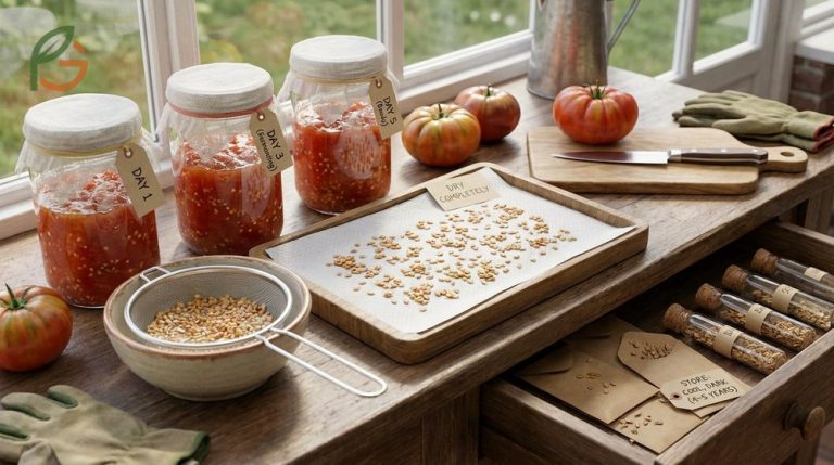 How to save tomato seeds for next season by fermenting and drying them to ensure viability for 4 years.