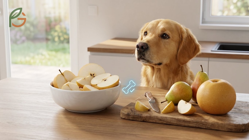 Are pears safe for dogs including Asian varieties and fermented fruit risks requiring careful monitoring of symptoms.
