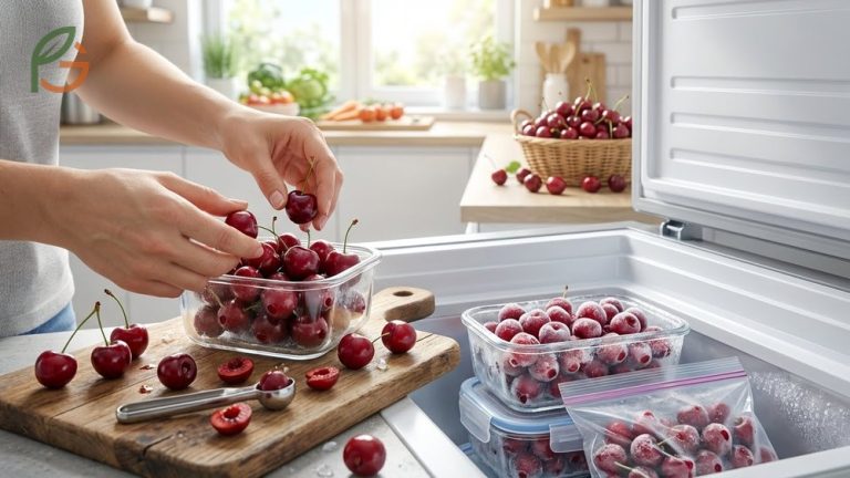 Can you freeze cherries guide showing fresh fruit preservation methods to maintain quality for ten to twelve months.
