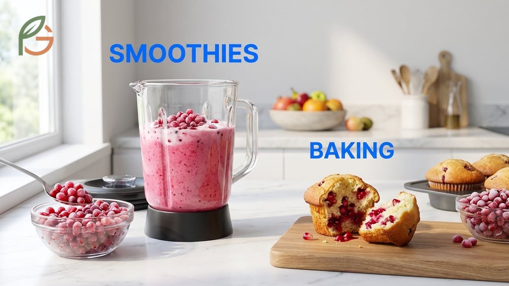 Best ways to use frozen pomegranate seeds in smoothies and baked goods without needing to thaw them first.