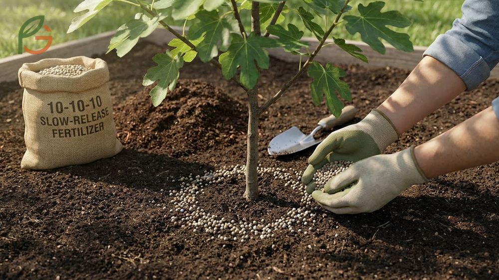 Fertilizer for fig trees schedule using balanced organic options like composted manure or fish emulsion.