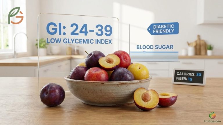 Glycemic index of plums ranging from 24 to 39 making them a safe fruit choice for diabetes.