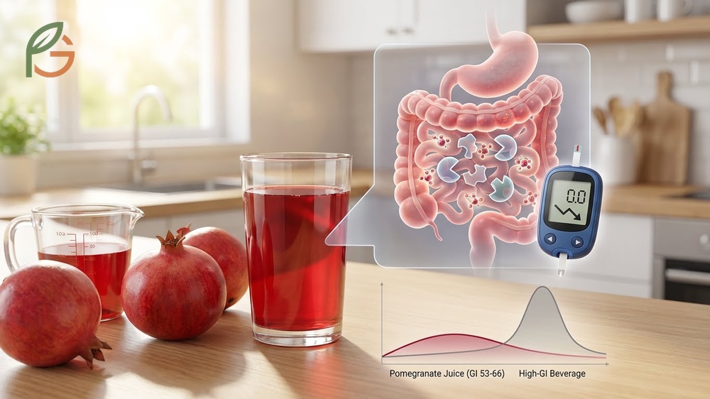 Is pomegranate good for diabetes showing glycemic index between 53 and 66.