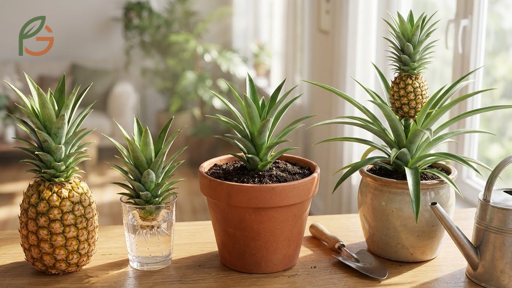 How to grow a pineapple begins with selecting a healthy fruit with fresh green center leaves.