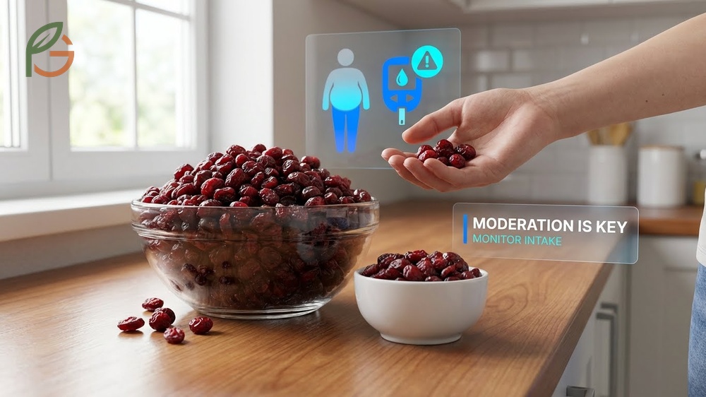 Side effects of dried cranberries such as digestive issues and sugar spikes.