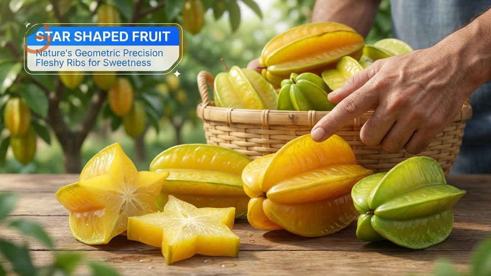 Star shaped fruit geometry explained with details on ridge thickness and slicing techniques.