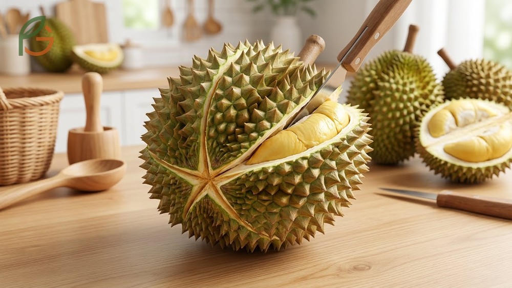 How to open durian by identifying the five internal chambers and natural seams for easier splitting.