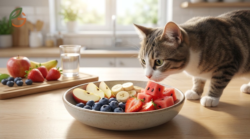 Safe fruits for cats like apples and blueberries offer healthy nutrients without the toxicity risks found in citrus.