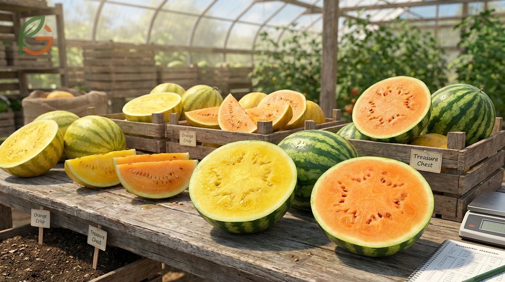 Yellow and orange flesh varieties like Orange Crisp produced high yields of 58368 pounds per acre in university trials.