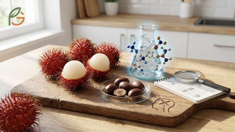 Can you eat rambutan seeds processing facts showing heat treatment at 150 to 160 degrees Celsius neutralizes toxins.