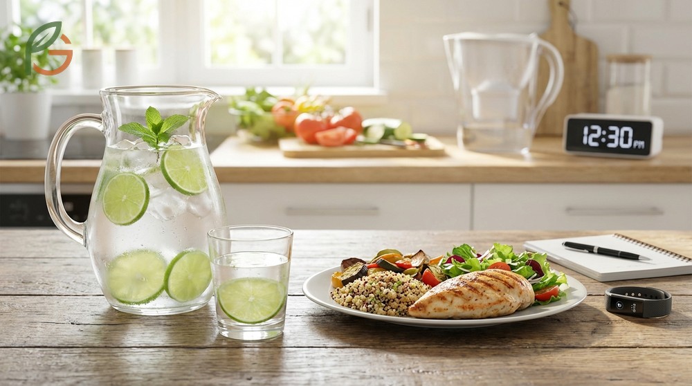 A lime water diet involves drinking 16oz before main meals to reduce calorie intake by 75 to 100 calories per meal.