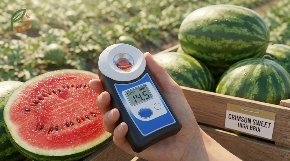 What is the sweetest watermelon is measured by the Brix scale with varieties like Summer Sweet reaching ratings up to 12.4.