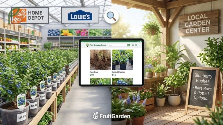 Where to buy blueberry bushes guide covering quality plants from Home Depot and online nurseries for every budget.