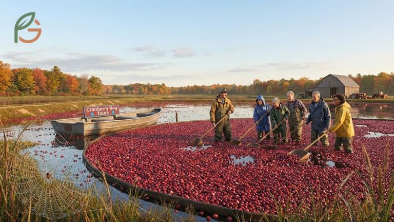 Cranberry bog tours Cape Cod guide visitors through active growing areas to see traditional harvesting methods.