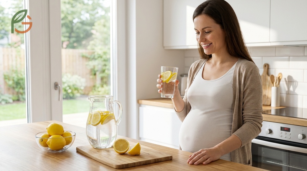 Lemon water during pregnancy is safe when one to two lemons are diluted in water to protect dental health.