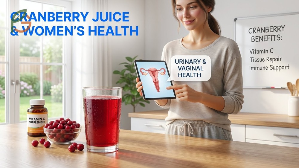 Cranberry juice benefits female sexually by supporting vaginal health and preventing infections.