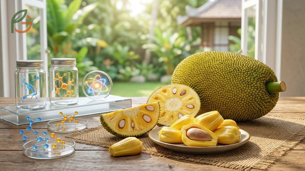 Health benefits of jackfruit include improved digestion with 2.6g of fiber and immune support from antioxidants.