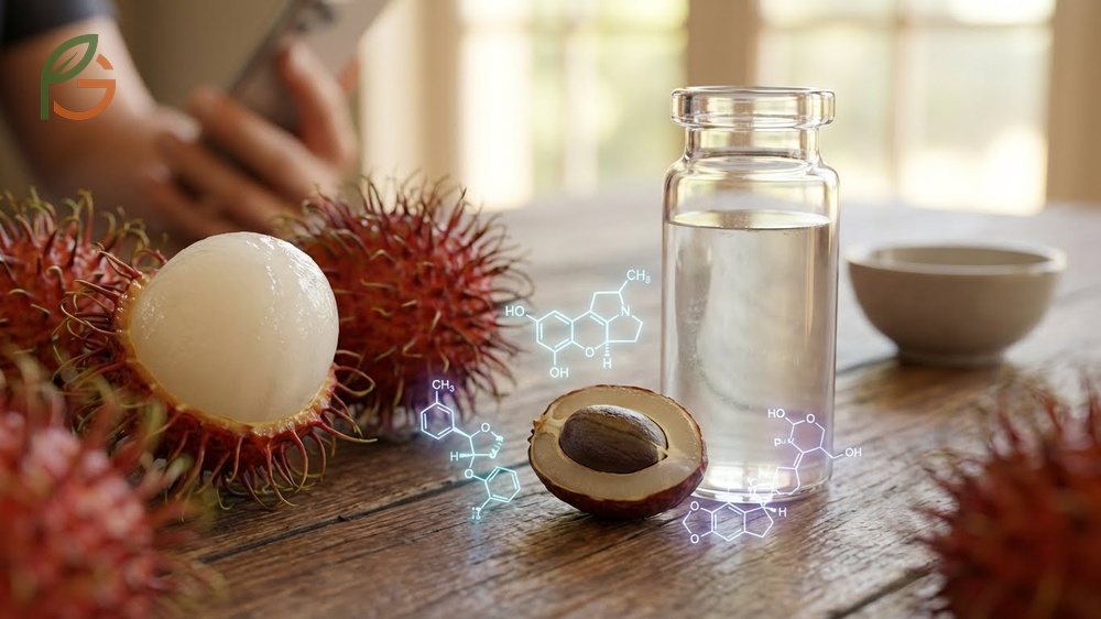 Raw rambutan seed toxicity breakdown identifying narcotic alkaloids and saponins in the seed coat that affect the nervous system.