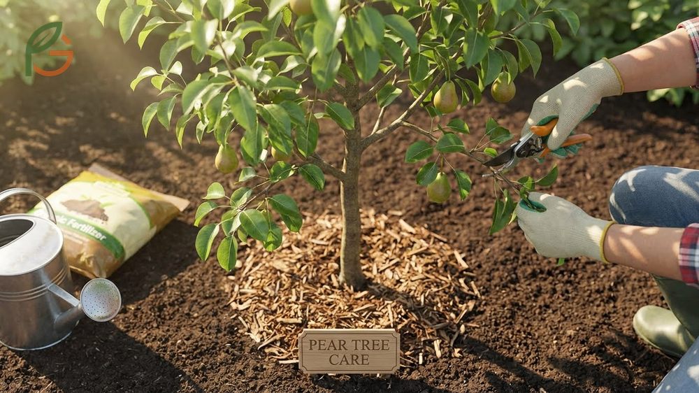 Single pear tree care involves regular deep watering and annual pruning to ensure the tree remains productive.