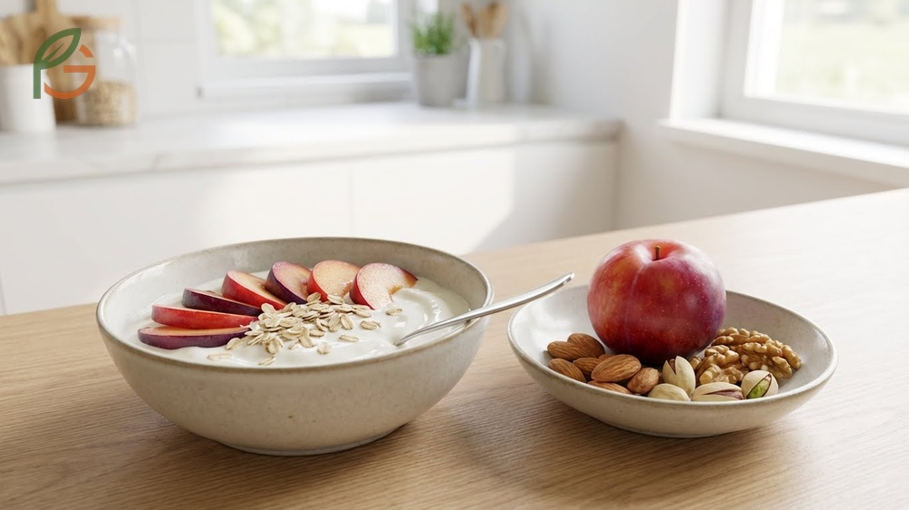 Diabetic plum consumption tips pairing fruit with protein or nuts to stabilize blood sugar levels.