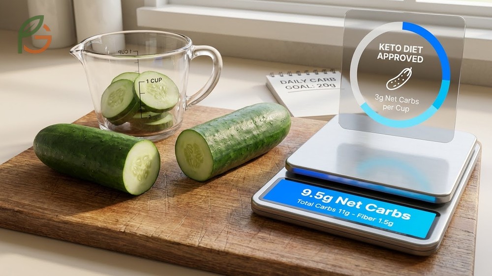 Keto diet cucumber options offering 3g net carbs per cup to fit strict low-carb meal plans.