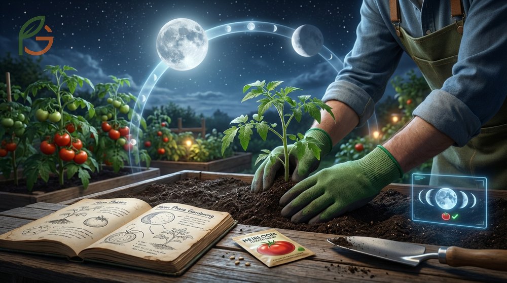 Planting tomatoes by moon phase utilizes the second quarter waxing moon to theoretically boost leaf growth.