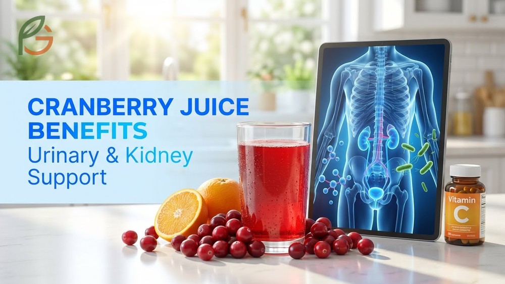 Cranberry juice benefits for urinary tract health with 9.3mg vitamin C.