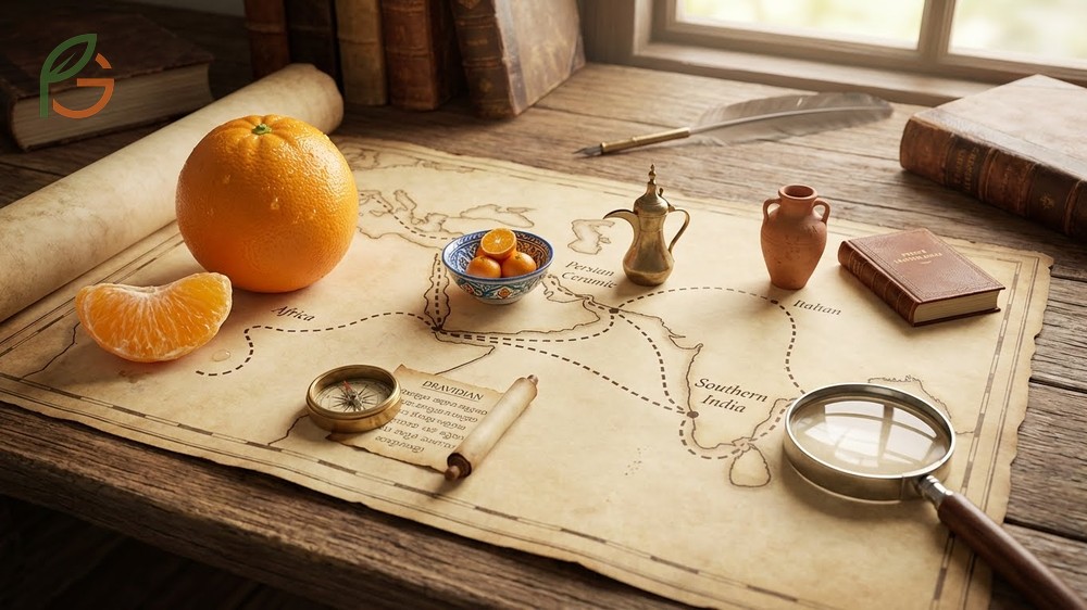 What came first the color orange or the fruit etymology tracing the word journey from Sanskrit to Old French.