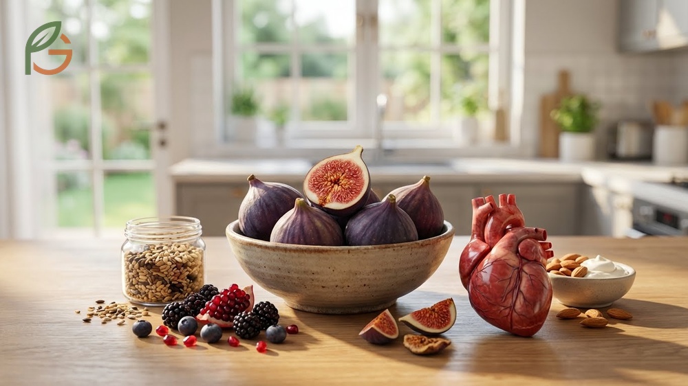 Health benefits of figs include digestive support through fiber and prebiotic mechanisms.