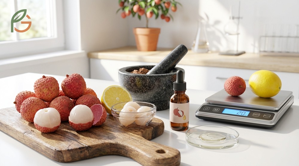 Health considerations for eating lychee include portion control to one hundred grams and pairing with protein sources.