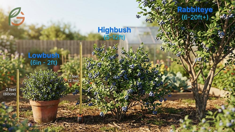 How tall do blueberry bushes get ranging from 6 inches for lowbush to over 15 feet for rabbiteye varieties.