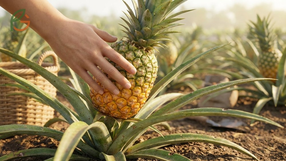 Choosing a sweet pineapple requires finding fruit harvested at peak maturity with a golden color and strong aroma.