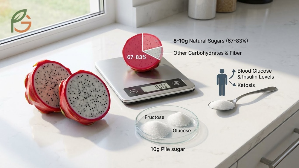 Dragon fruit sugar content delivers 8-10 grams of natural fructose that can affect blood glucose levels.